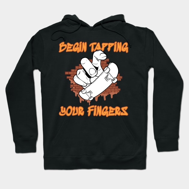 Tapping Your Fingers Fingerboarding Skatepark Gift Hoodie by amango